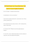 DC Real Estate Law Exam Questions And Answers Latest Update Graded A&plus;