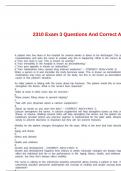 2310 Exam 3 Questions And Correct Answers