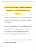 DC Real Estate Property Management Exam Questions And Answers Latest Update Graded A&plus;