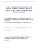 ATI RN  MATERNAL NEWBORN  EXAM 2025-2026 ONLINE PRACTICE  QUESTIONS AND ANSWERS&sol; 2023 ATI RN ONLINE PRACTICE  GRADED A&plus; LATEST&excl;