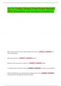 Go To Traffic School Final Exam Newest 2025 Questi0ns and Answers Graded A&plus;