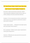 DC Real Estate Study Guide Exam Questions And Answers Latest Update Graded A&plus;