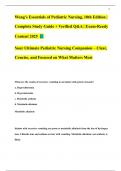 Wong&rsquo;s Essentials of Pediatric Nursing&comma; 10th Edition &vert; Complete Study Guide &plus; Verified Q&A &vert; Exam-Ready Content 2025  Your Ultimate Pediatric Nursing Companion &ndash; Clear&comma; Concise&comma; and Focused on What Matters Most