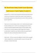 DC Real Estate Bundled Exam Questions And Answers Latest Update Graded A&plus;