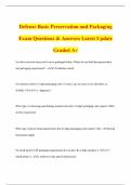 Defense Basic Preservation and Packaging Devices Exam Questions & Answers Latest Update Graded A&plus;