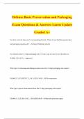 Defense Basic Preservation and Packaging Exam Questions & Answers Latest Update Graded A&plus;