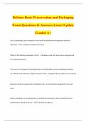 Defense Basic Preservation and Packaging Exam Questions & Answers Latest Update Graded A&plus;