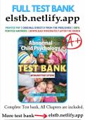 Abnormal Child Psychology 7th Edition Mash Test Bank