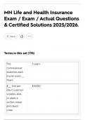 MN Life and Health Insurance Exam &sol; Exam &sol; Actual Questions & Certified Solutions 2025&sol;2026&period;