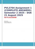 PVL3704 Assignment 1 &lpar;COMPLETE ANSWERS&rpar; Semester 2 2025 - DUE 21 August 2025