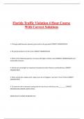 Florida Traffic Violation 4 Hour Course With Correct Solutions