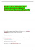Florida Traffic violation 4 Hour  Course Exam Newest Guide  Questions and Answers Graded A&plus;