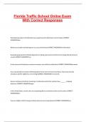 Florida Traffic School Online Exam With Correct Response