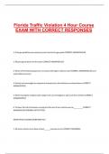 Florida Traffic Violation 4 Hour Course EXAM WITH CORRECT RESPONSES
