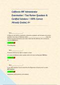 California ARF Administrator Examination &sol; Test Review Questions & Certified Solutions &sol; 100&percnt; Correct &sol;Already Graded&comma; A&plus;       