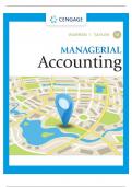 Managerial Accounting  &lpar; Carl Warren 16th Edition &rpar; - FULL CHAPTERS TESTBANK