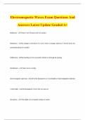 Electromagnetic Waves Exam Questions And Answers Latest Update Graded A&plus;