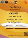 COS3751 Assignment 3 &lpar;717989&rpar; 2025 Due 15 August 2025