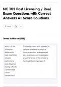 NC 302 Post Licensing &sol; Real Exam Questions with Correct Answers A&plus; Score Solutions&period;