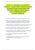 PSYCH 101 GENERAL PSYCHOLOGY  MODULE 1 EXAM STUDY GUIDE 2025&sol;2026  ACCURATE QUESTIONS BANK AND  VERIFIED CORRECT SOLUTIONS &vert;&vert;  100&percnt; GUARANTEED PASS  <LATEST VERSION> 