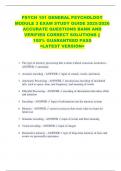 PSYCH 101 GENERAL PSYCHOLOGY  MODULE 3 EXAM STUDY GUIDE 2025&sol;2026  ACCURATE QUESTIONS BANK AND  VERIFIED CORRECT SOLUTIONS &vert;&vert;  100&percnt; GUARANTEED PASS  <LATEST VERSION> 