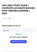 WGU D027 STUDY GUIDE &sol; COMPLETE ACCURATE QUIZZES WITH VERIFIED ANSWERS &sol; 2025&period;