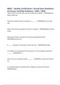 MSSC - Quality Certification &sol; Actual Exam Questions & Correct&comma; Certified Solutions &sol; 2025 &sol; 2026