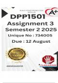 DPP1501 Assignment 3 &lpar;COMPLETE ANSWERS&rpar; Semester 2 2025 &lpar;734005&rpar; - DUE 12 August 2025