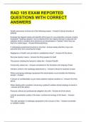 RAD 105 EXAM REPORTED QUESTIONS WITH CORRECT ANSWERS 