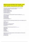 MUSCULAR SYSTEM |TEST BANK |2025-2026 Update |Guaranteed 100% Pass!!