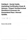 HubSpot - Social Media Marketing Certification Exam & Quizzes &sol; Expert Verified Actual Questions & Answers for Guaranteed Pass &vert; Newest Update&comma;