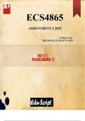 ECS4865 &ndash; Assignment 2 &lpar;2025&rpar; &vert; Unique Number & Full Submission for Due Date&colon; 25 August 2025