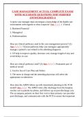 CASE MANAGEMENT ACTUAL COMPLETE EXAM&vert;WITH ACCURATE QUESTIONS AND VERIFIED ANSWERS&vert;GRADED A