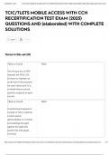 TCIC&sol;TLETS MOBILE ACCESS WITH CCH RECERTIFICATION TEST EXAM &lpar;2025&rpar; QUESTIONS AND &lpar;elaborated&rpar; WITH COMPLETE SOLUTIONS