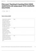 PGA Level 1 Teaching & Coaching EXAM &lpar;2025&rpar; QUESTIONS AND &lpar;elaborated&rpar; WITH COMPLETE SOLUTIONS