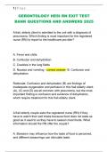 GERONTOLOGY HESI RN EXIT TEST  BANK QUESTIONS AND ANSWERS 2025