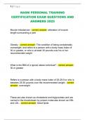 NASM PERSONAL TRAINING  CERTIFICATION EXAM QUESTIONS AND  ANSWERS 2025