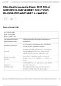 Ohio Health Insurance Exam&colon; 2025 EXAM QUESTIONS AND VERIFIED SOLUTIONS &vert;ELABORATED &DETAILED ANSWERS&excl;&excl;