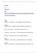 Exam 2 Review for NSG 3133 Health Assessments Questions With Correct Answers