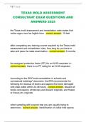 TEXAS MOLD ASSESSMENT  CONSULTANT EXAM QUESTIONS AND  ANSWERS 2025 