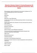 Maternity & Newborn Chapter 21&colon; Nursing Management &rpar;Of Labor And Birth At Risk Exam Questions And Answers 100&percnt; Solved 