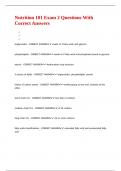 Nutrition 101 Exam 2 Questions With Correct Answers&period;