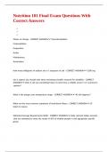 Nutrition 101 Final Exam Questions With Correct Answers&period;