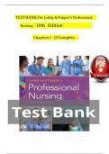 Test Bank for Leddy & Pepper's Professional Nursing&comma; 10th Edition