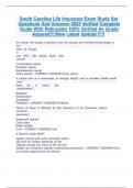 South Carolina Life Insurance Exam Study Set Questions And Answers 2025 Verified Complete Guide With Rationales 100&percnt; Verified A&plus; Grade Assured&excl;&excl;&excl;&excl;New Latest Update&excl;&excl;&excl;&excl;&excl;&excl;