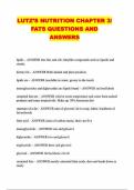 LUTZ&rsquo;S NUTRITION PACKAGED EXAMS&colon; QUESTIONS AND 100&percnt; CORRECT ANSWERS