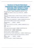 Solutions To Nevada State Board  Cosmetology Exam Complete Guide With Rationales 100&percnt; Verified A&plus; Grade Assured&excl;&excl;&excl;&excl;New Latest Update&excl;&excl;&excl;&excl;&excl;&excl;