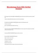 Microbiology Exam With Verified Answers
