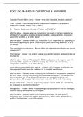 FDOT QC MANAGER QUESTIONS & ANSWERS