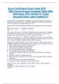 Socra Certification Exam Guide 2025  With Correct Answer Complete Guide With Rationales 100&percnt; Verified A&plus; Grade Assured&excl;&excl;&excl;&excl;New Latest Update&excl;&excl;&excl;&excl;&excl;&excl;